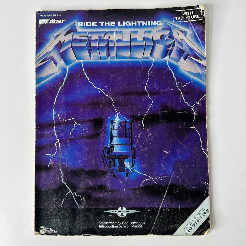 Metallica Ride the Lightning Guitar Tablature Songbook‎ Sheet Music Vintage 1990
